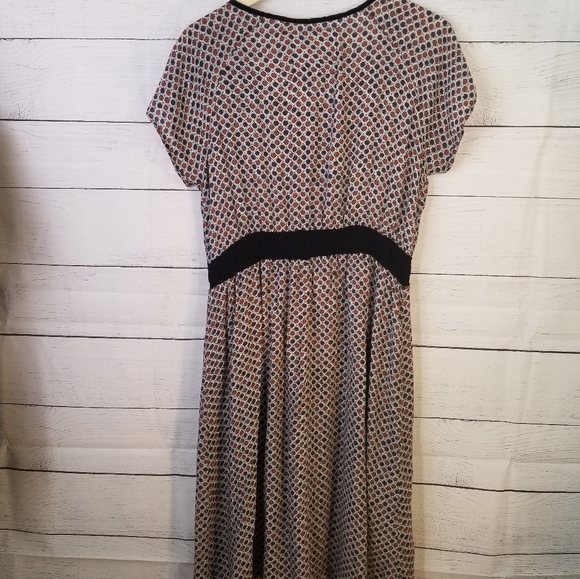 🦢 Bella Bird Print Dress Elastic Waist Cottagecore L 🍄 - Picture 6 of 6